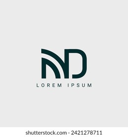 Alphabet ND and DN illustration monogram vector logo template