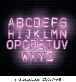 alphabet neon label icon