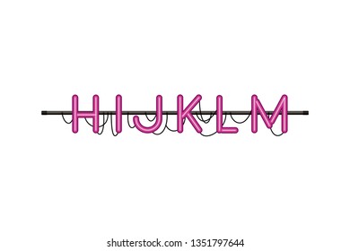 alphabet in neon light isolated icon