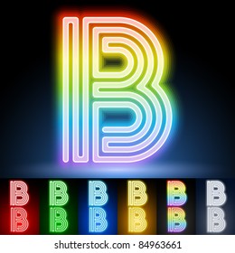 Alphabet Neon Tubes Letter B Stock Vector (Royalty Free) 84963661 ...