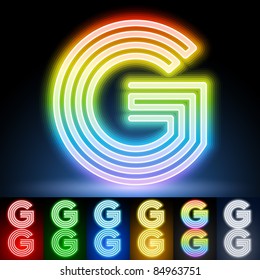 Alphabet of neon tubes. letter g