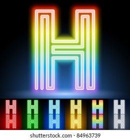 Alphabet of neon tubes. letter h