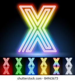 Alphabet Of Neon Tubes. Letter X