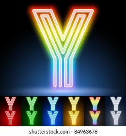 Alphabet of neon tubes. letter y