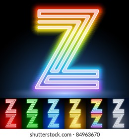 Alphabet of neon tubes. letter z