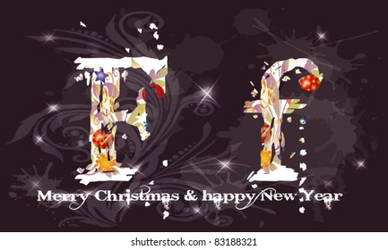  alphabet, the New Year, Christmas. font, the letter F