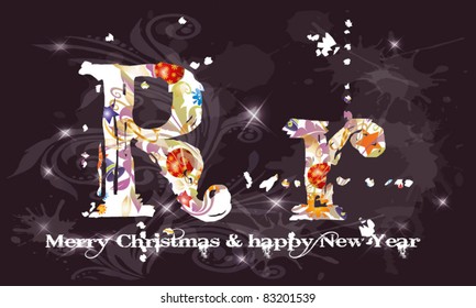 alphabet, the New Year, Christmas.  font, the letter R