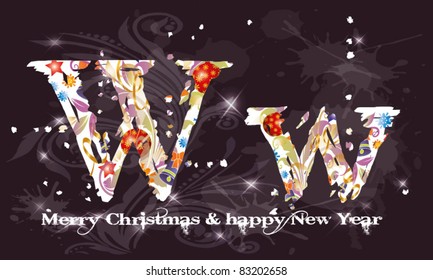 alphabet, the New Year, Christmas. font, the letter W