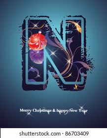 alphabet, the New Year, Christmas,  font