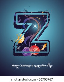 alphabet, the New Year, Christmas, font font