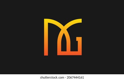Alphabet NG or GN abstract monogram vector logo template