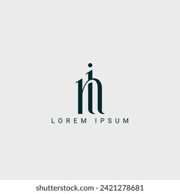 Alphabet NI and IN illustration monogram vector logo template