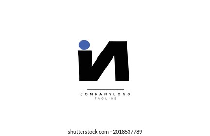 Alphabet IN NI Initial Letter Monogram Icon Logo vector illustration abstract  web character logotype 
initials icon badge business brand