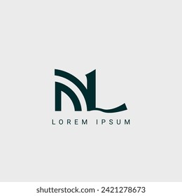 Alphabet NL and LN illustration monogram vector logo template