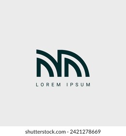 Alphabet NM and MN illustration monogram vector logo template