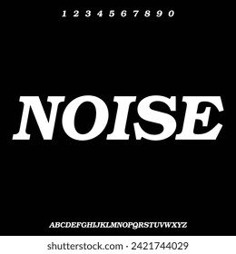 alphabet with noise effect, display font typeset