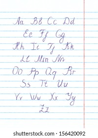 Alphabet, notebook paper (background)