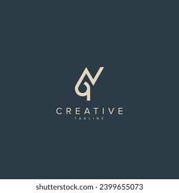 Alphabet NQ QN letter modern monogram style logo vector element.