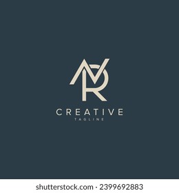 Alphabet NR RN letter modern monogram style logo vector element.