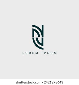 Alphabet NU and UN illustration monogram vector logo template