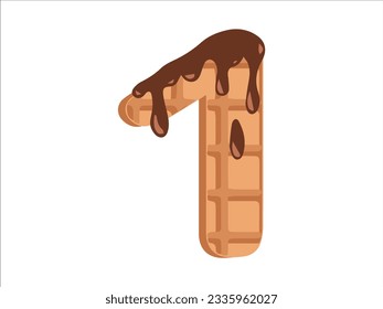 Alphabet Number 1 with Donut Illustration