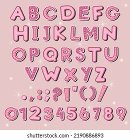 Alphabet and Number Collection with Pattern Pastel Color