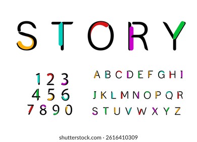 alphabet and number design fonts set, Typography  logo creative font.  vector illustration