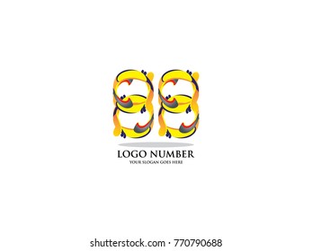 Alphabet number eighty eight design logo vector illustration.