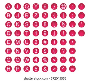 Alphabet, number etc. set collection buttons