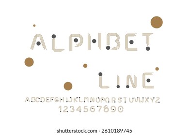 alphabet and number  four  line fonts set, Typography  logo creative font.  vector illustration
