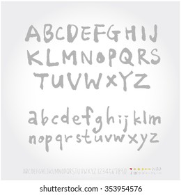 Alphabet & number / Hand drawn calligraphy - vector