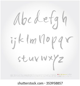 Alphabet & number / Hand drawn calligraphy - vector