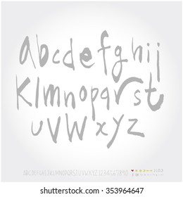 Alphabet & number / Hand drawn calligraphy - vector