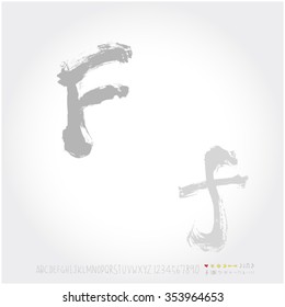 Alphabet & number / Hand drawn calligraphy - vector