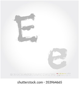 Alphabet & number / Hand drawn calligraphy - vector
