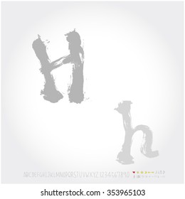 Alphabet & number / Hand drawn calligraphy - vector
