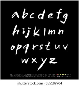 Alphabet & number / Hand drawn calligraphy - vector