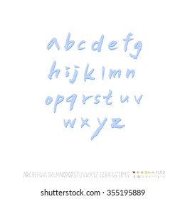 Alphabet & number / Hand drawn calligraphy - vector
