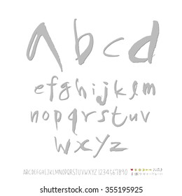 Alphabet & number / Hand drawn calligraphy - vector