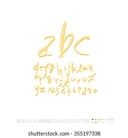 Alphabet & number / Hand drawn calligraphy - vector