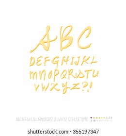 Alphabet & number / Hand drawn calligraphy - vector