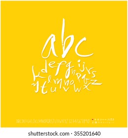 Alphabet & number / Hand drawn calligraphy - vector