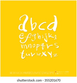 Alphabet & number / Hand drawn calligraphy - vector