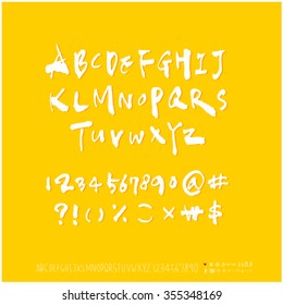 Alphabet & number / Hand drawn calligraphy - vector
