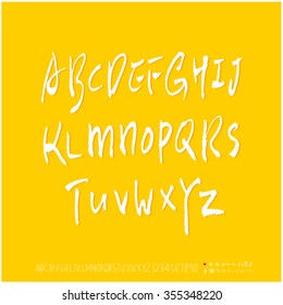 Alphabet & number / Hand drawn calligraphy - vector