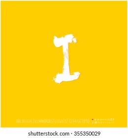 Alphabet & number / Hand drawn calligraphy - vector