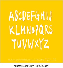Alphabet & number / Hand drawn calligraphy - vector