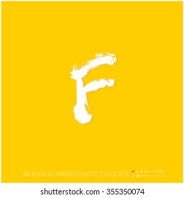 Alphabet & number / Hand drawn calligraphy - vector