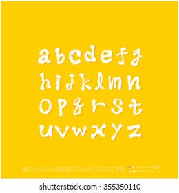 Alphabet & number / Hand drawn calligraphy - vector