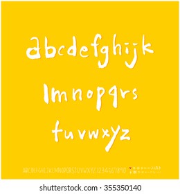 Alphabet & number / Hand drawn calligraphy - vector
